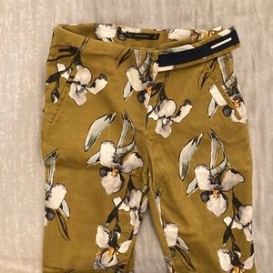 ZARA Floral Ankle Pants